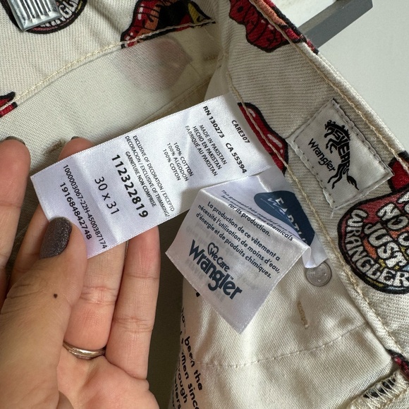 WRANGLER read my lips barrel 652 high rise size 30 wide leg rolling stone - Picture 12 of 17